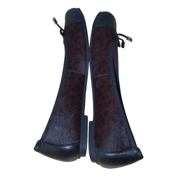 Vionic Womens Minna Ballet Flats Red Black Cheetah Print Calf Hair Leather Bow 9 - Picture 7 of 15